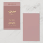 Gouden Tekstnaam Elegante Moderne Sjabloon Vertica Visitekaartje (Voorkant / Achterkant)