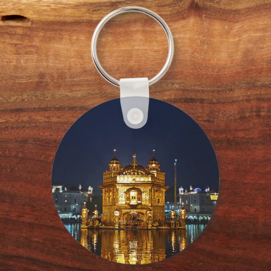 Gouden Tempel Canvas Print Sleutelhanger (Achterkant)