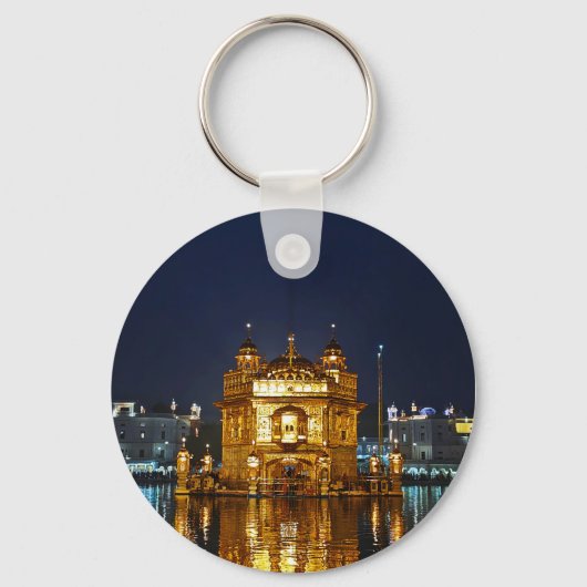 Gouden Tempel Canvas Print Sleutelhanger (Achterkant)