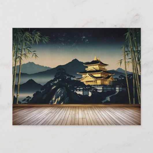Gouden Tempel onder de sterrenhemel Briefkaart (Voorkant)