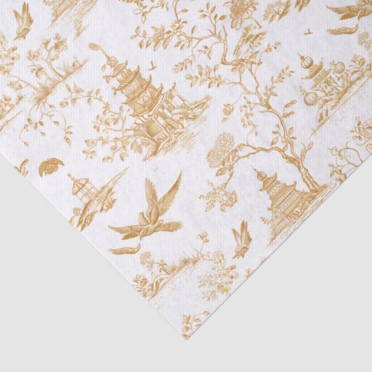 Gouden tempels Chinoiserie Tuiuse Papier (Detail)