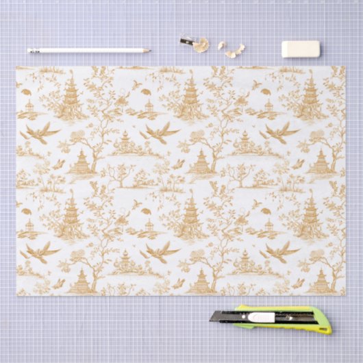 Gouden tempels Chinoiserie Tuiuse Papier (Craft)