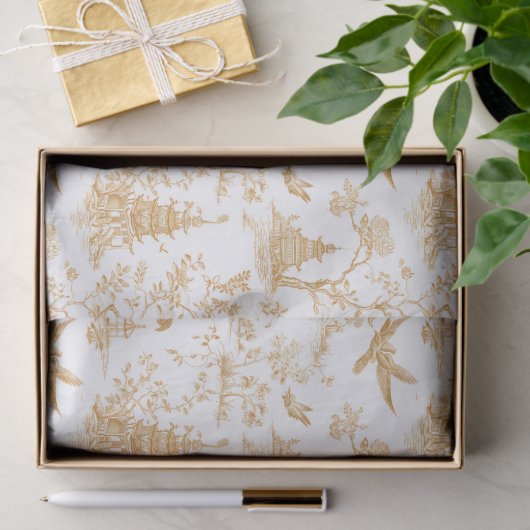 Gouden tempels Chinoiserie Tuiuse Papier (Geschenk)