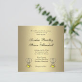 Gouden Tennis Bruiloft Uitnodigingen (Staand voorkant)