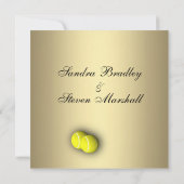 Gouden Tennis Bruiloft Uitnodigingen (Achterkant)