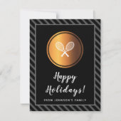 Gouden Tennis Vakantie Kaart voor Speler of Coach (Voorkant)