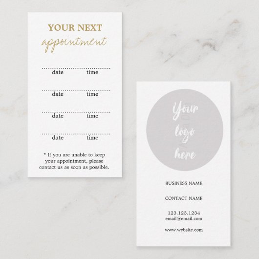 Gouden Tent Stijl Afspraakkaart Afsprakenkaartje (Voorkant / Achterkant)