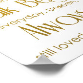 Gouden 'Ter nagedachtenis'-trouwbord Poster (Hoek)