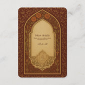 gouden terracotta arabische bloemenboog bruiloft informatiekaartje (Achterkant)
