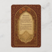 gouden terracotta arabische bloemenboog bruiloft informatiekaartje (Voorkant)