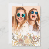 Gouden terracotta floral waterverf Sweet 16 foto Kaart (Achterkant)