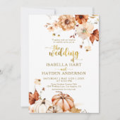 Gouden Terracotta Roest Kleur Bloemige Rustieke Br Kaart (Voorkant)