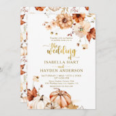 Gouden Terracotta Roest Kleur Bloemige Rustieke Br Kaart (Voorkant / Achterkant)