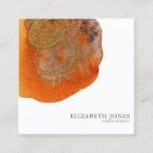 Gouden Terracotta Waterverf Interieur Designer Vierkante Visitekaartje (Voorkant)