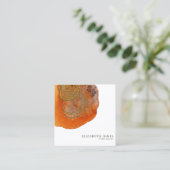 Gouden Terracotta Waterverf Interieur Designer Vierkante Visitekaartje (Staand voorkant)
