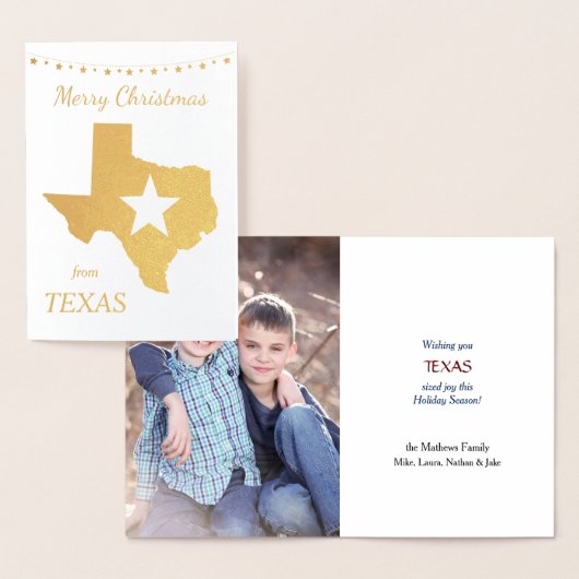 Gouden Texas Star Foto Sjabloon Kerstmis (Display)