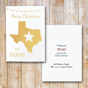Gouden Texas Ster Kerstmis Folie Kaarten