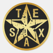 GOUDEN TEXAS STER RONDE STICKER (Voorkant)