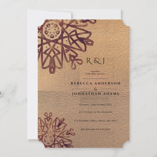 gouden textielversiering kaart (Voorkant)