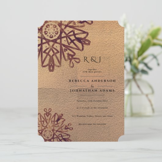 gouden textielversiering kaart (Staand voorkant)