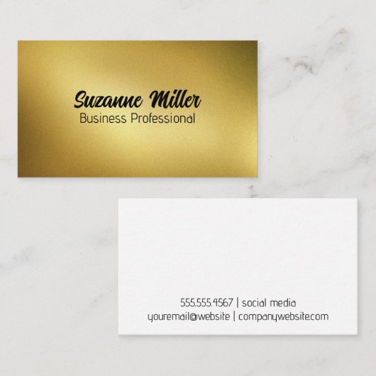 Gouden textuur achtergrond visitekaartje (Voorkant / Achterkant)