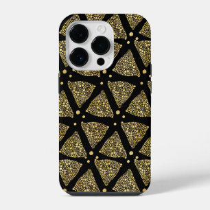 Gouden textuur driehoeken modern patroon iPhone 14 plus hoesje