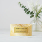 Gouden textuur | Gouden houtnerfpatroon Visitekaartje (Staand voorkant)