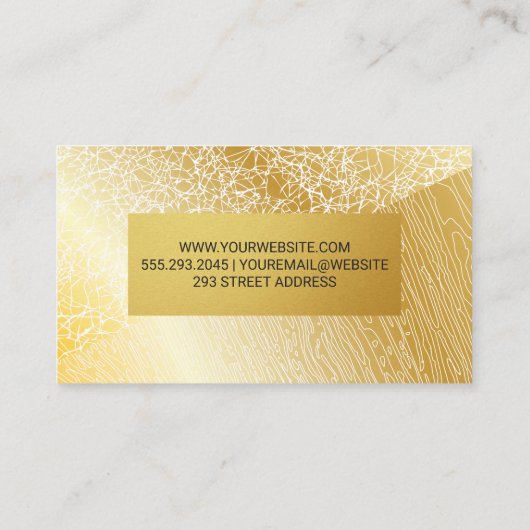 Gouden textuur | Gouden houtnerfpatroon Visitekaartje (Achterkant)