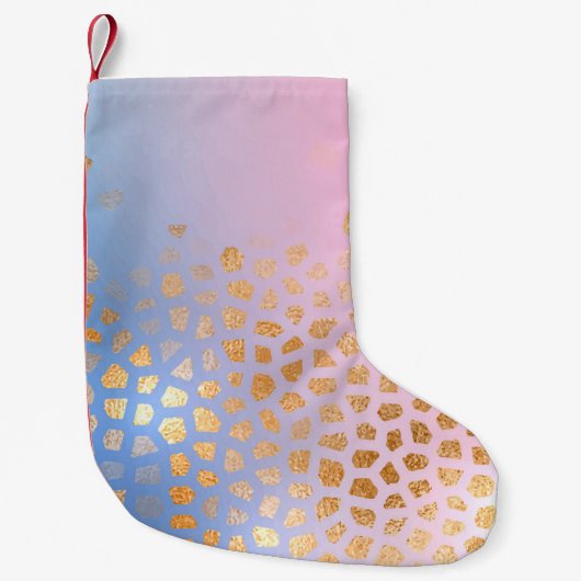Gouden textuur: gradiënt abstracte achtergrond kleine kerstsok (Voorkant)