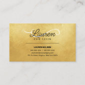 Gouden Textuur Haarsalon Haarstylist Salon Visitekaartje (Voorkant)