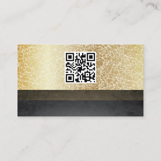 Gouden Textuur | Kleurenblokken | QR-code Visitekaartje (Achterkant)
