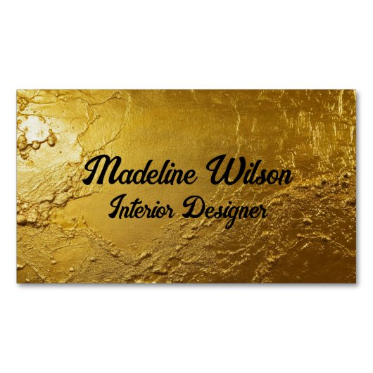 Gouden Textuur Magnetisch Visitekaartje (Voorkant)