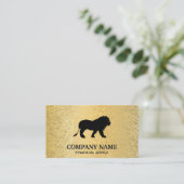 Gouden textuur Metallic / Lion Icon Visitekaartje (Staand voorkant)