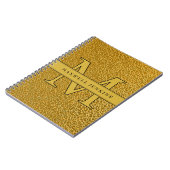 Gouden Textuur Notitieboek met Monogram & Naam (Linkerzijde)