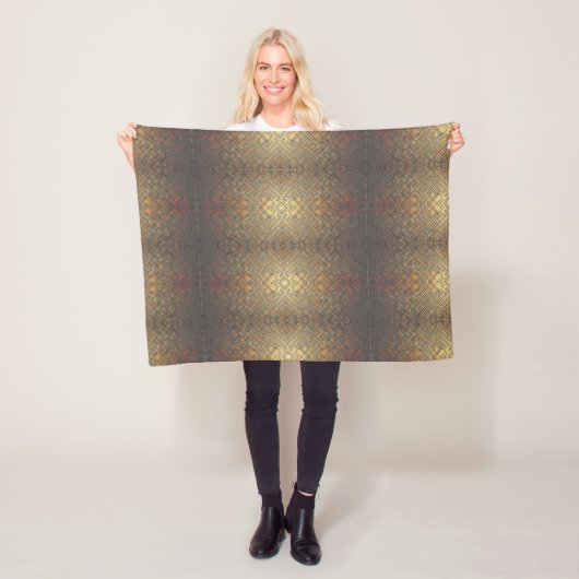 Gouden Textuur Patroon Dekbed Fleece Deken (In situ)
