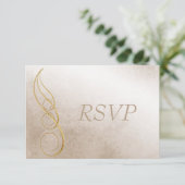 Gouden Textuur RSVP Kaartje (Staand voorkant)