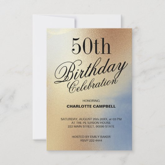 Gouden Textuur Verjaardag Kaart (Voorkant)