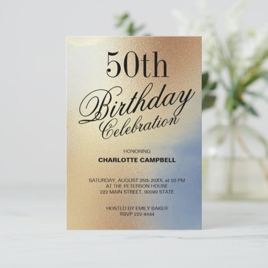 Gouden Textuur Verjaardag Kaart (Staand voorkant)