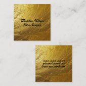 Gouden Textuur Vierkante Visitekaartje (Voorkant / Achterkant)