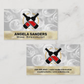 Gouden Textuur Wijnflessen Visitekaartje (Voorkant / Achterkant)