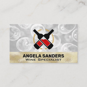 Gouden Textuur Wijnflessen Visitekaartje