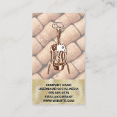 Gouden Textuur Wijnopener | Kurken Visitekaartje (Achterkant)