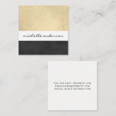 Gouden textuurkleurblokken | Modeontwerper Vierkante Visitekaartje (Voorkant / Achterkant)