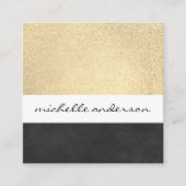 Gouden textuurkleurblokken | Modeontwerper Vierkante Visitekaartje (Voorkant)