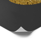 gouden textuurmuzieknoot poster (Hoek)