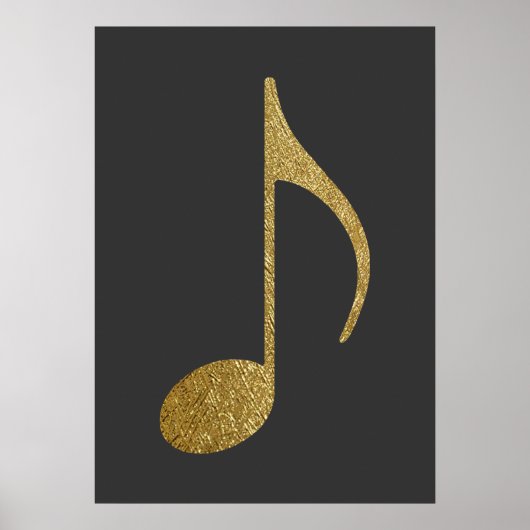 gouden textuurmuzieknoot poster (Voorkant)