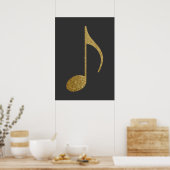 gouden textuurmuzieknoot poster (Keuken)