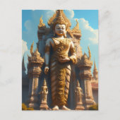 Gouden Thaise Tempelbewaker Briefkaart (Voorkant)