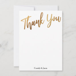 Gouden Thank You Typografie, Bokeh Zwarte Achtergr Bedankkaart