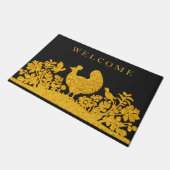 Gouden Thanksgiving Turkije Bloemen Deurmat (Schuin)